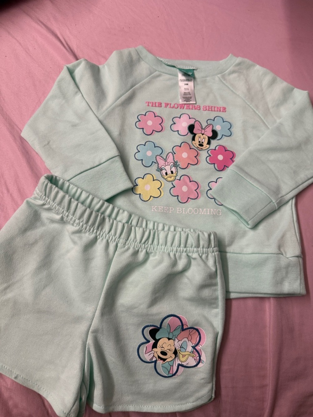 Disney Mint Green Minnie & Daisy Floral Pajama Set